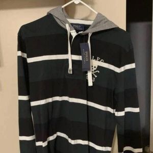 Polo Ralph Lauren Green Henley Striped Shirt